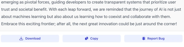 report bug of AI Paragraph Writer Generator interface ( screenshot )