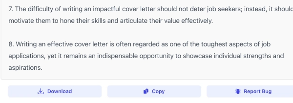 report bug of AI Topic Sentence Generator interface ( screenshot )