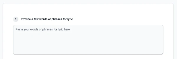 screenshot of screenshot of AI Song lyric generator interface 02