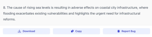 report bug of AI Thesis Statement Generator interface ( screenshot )
