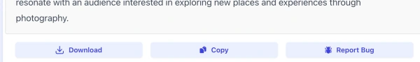 report bug of AI Instagram Bio Generator interface
