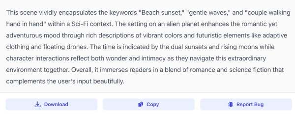 report bug of AI Scene Generator interface (screenshot)