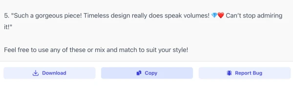 report bug of AI Instagram Comment Generator interface ( screenshot )