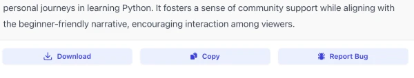 report bug of AI YouTube Comment Generator interface ( screenshot )