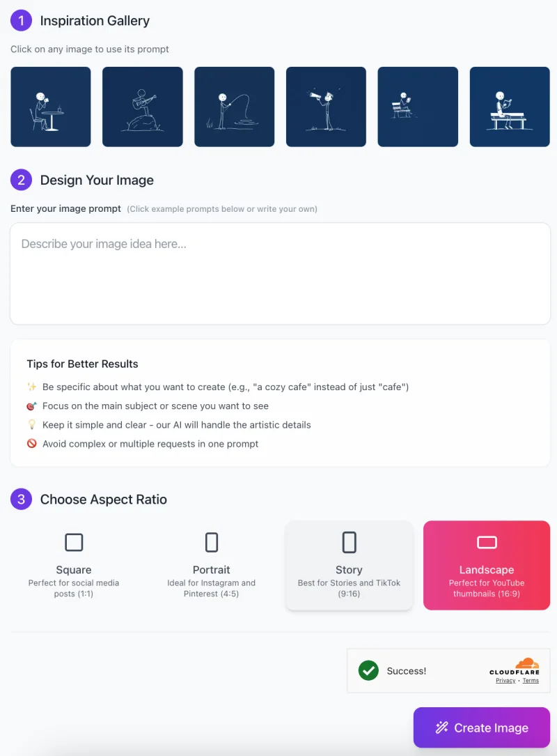 screenshot of AI SimpleLine Character Creator interface