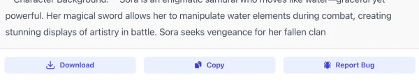 report bug of AI Anime Name Generator interface ( screenshot )